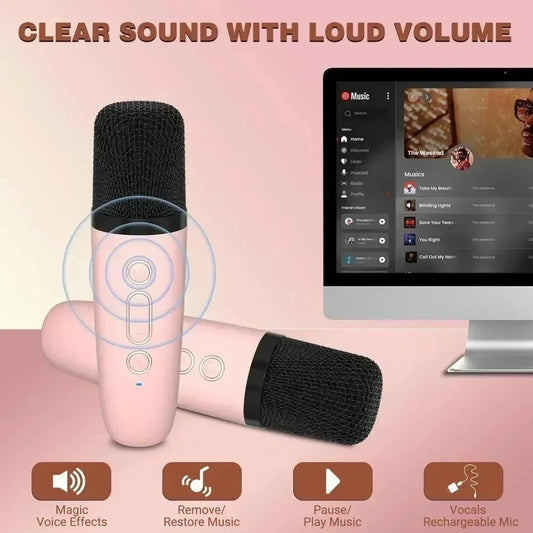 Máquina de karaoke dual con micrófonos