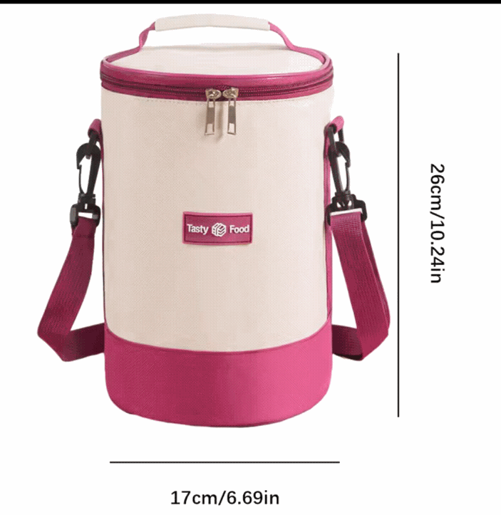 Bolso térmico para lonchera redonda.